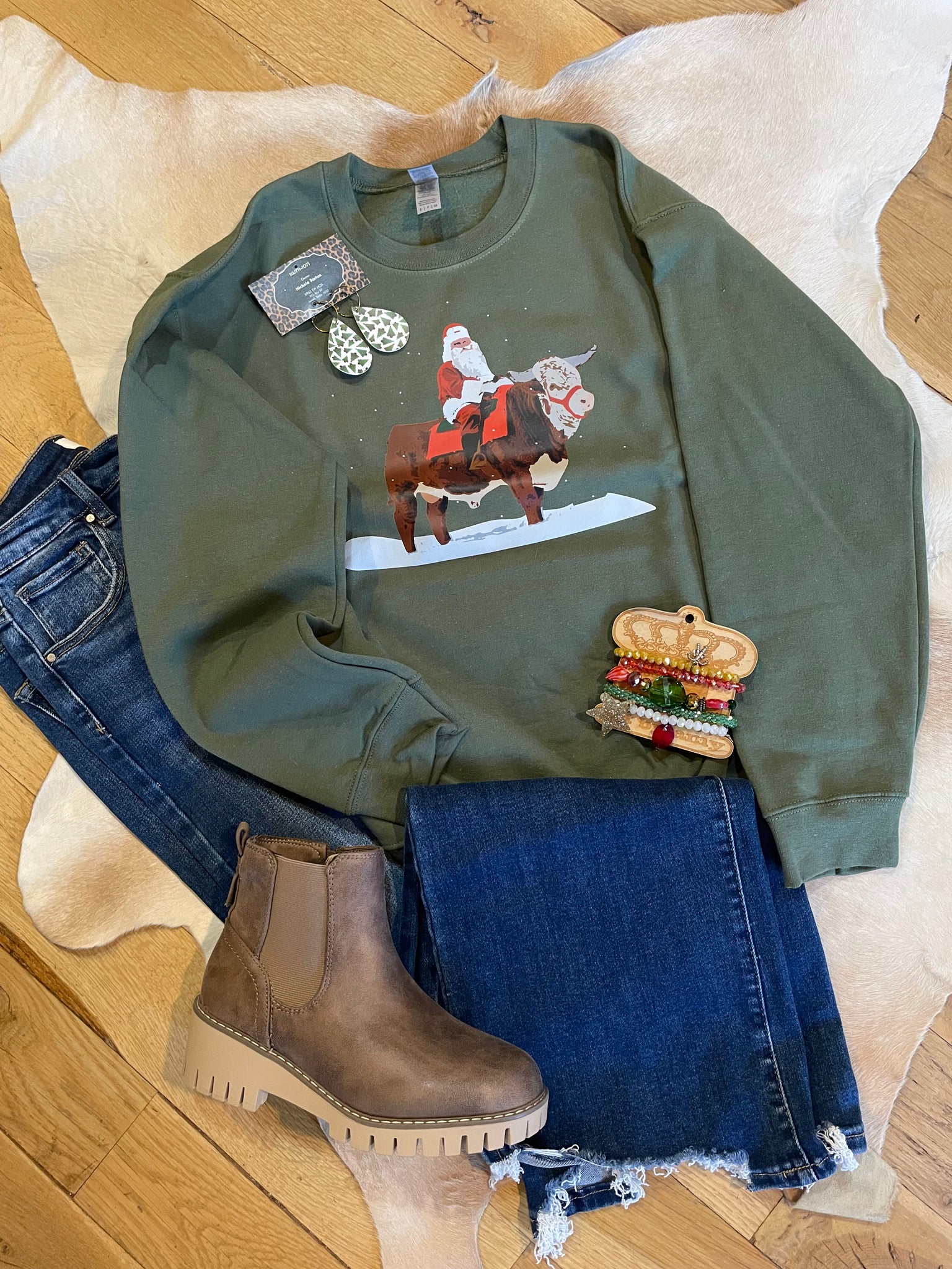 Santa on a Hereford Crewneck