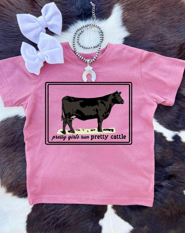 Kids Pretty Girls Run Pretty Cattle Tee