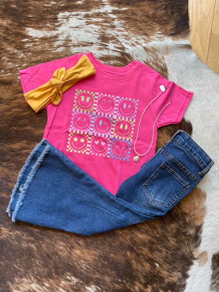 Kids Smiley Checkered Tee RTS