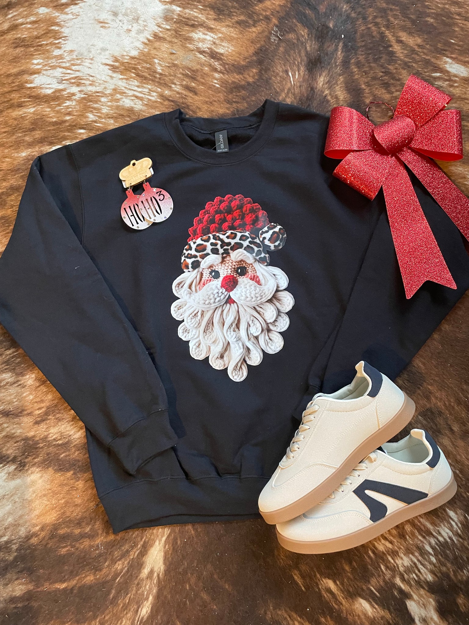 Santa on Black Crewneck RTS