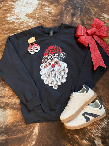 Santa on Black Crewneck RTS