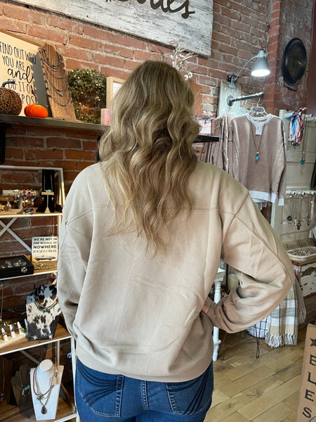 Ash Mocha Fleece Quarter Zip OT-4357D4