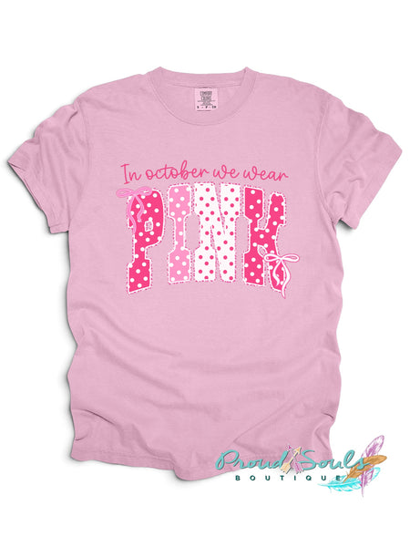 In October We Wear Pink Polka Dot Tee PO