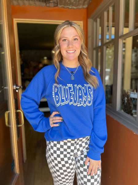 Blue Fun Print Bluejays Crewneck RTS