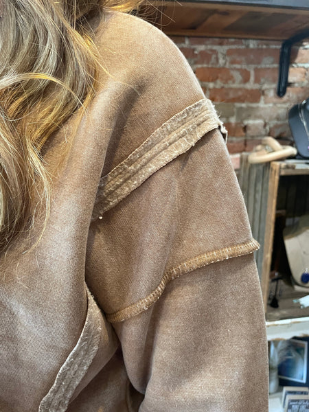 Deep Camel Contrast Trip Pullover OTW-4580Y
