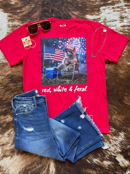 Red White & Feral Tee RTS