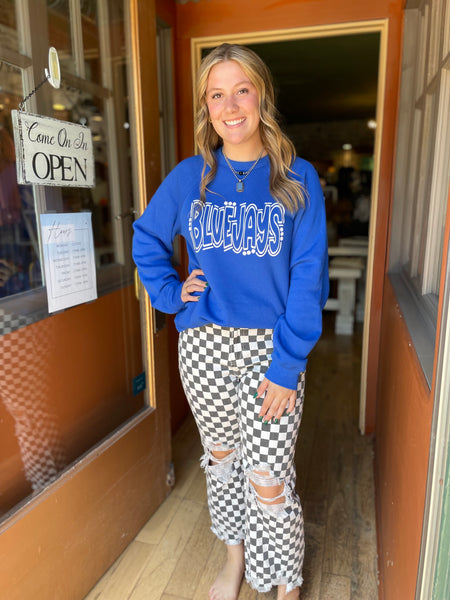 Blue Fun Print Bluejays Crewneck RTS