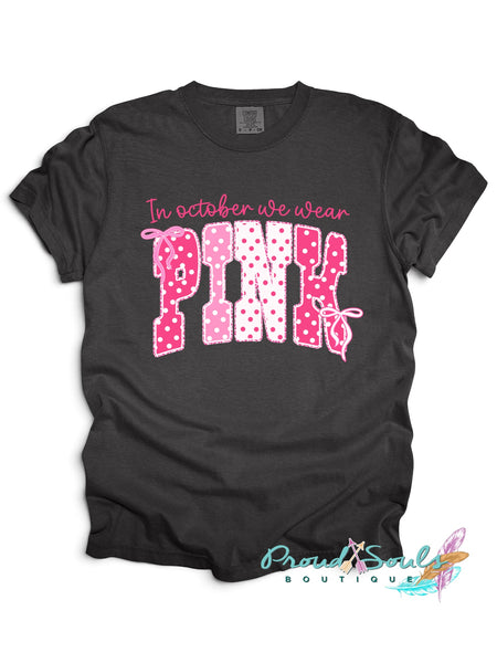 In October We Wear Pink Polka Dot Tee PO