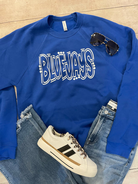 Blue Fun Print Bluejays Crewneck RTS