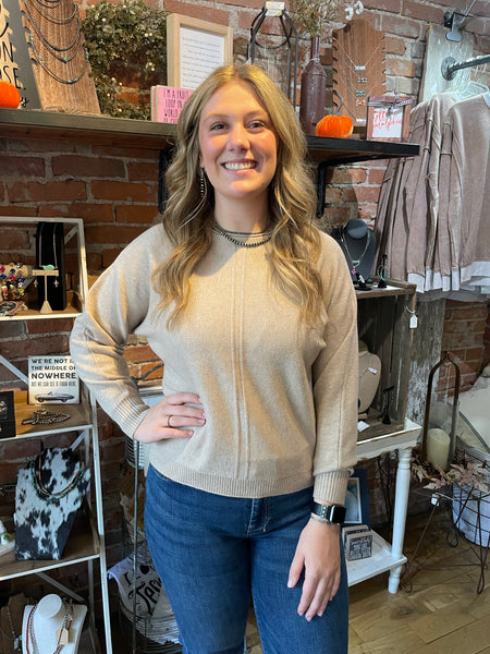 H Mocha Viscose Front Seam Sweater TW-2616Y