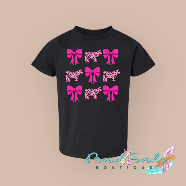 Leopard Steer Pink Bow PO