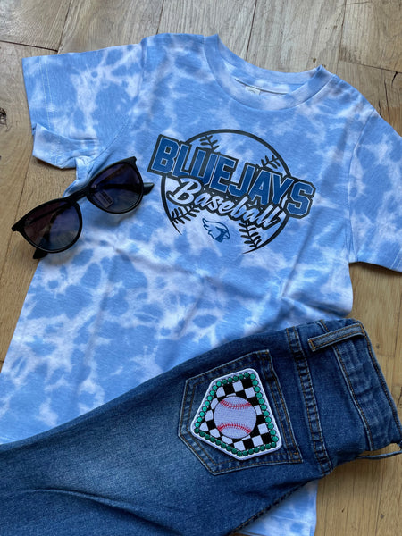 Kids Bluejay Baseball Tie Dye RTS