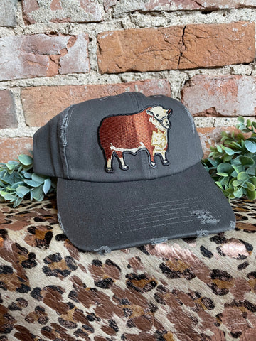 Solid Distressed Hereford Cap
