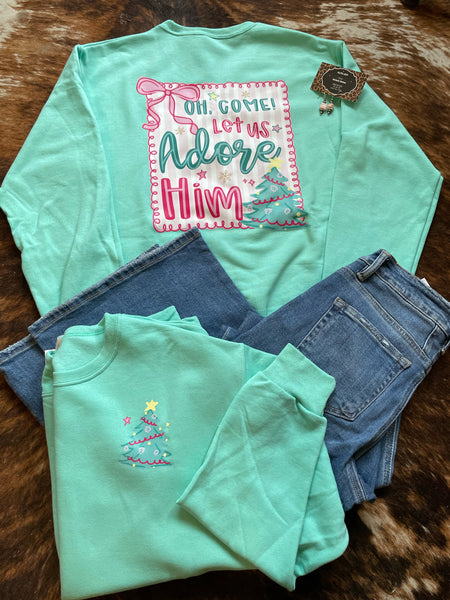 Oh Come Let Us Adore Him Crewneck RTS