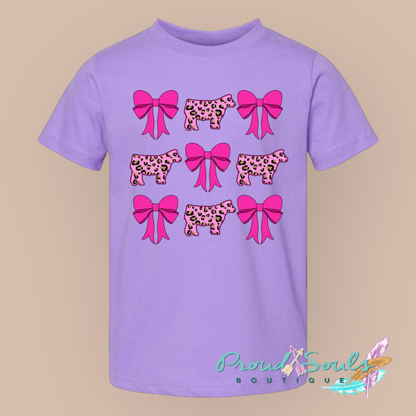 Leopard Steer Pink Bow PO
