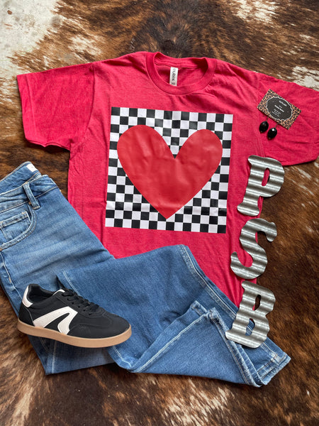 Checkered Heart Tee RTS