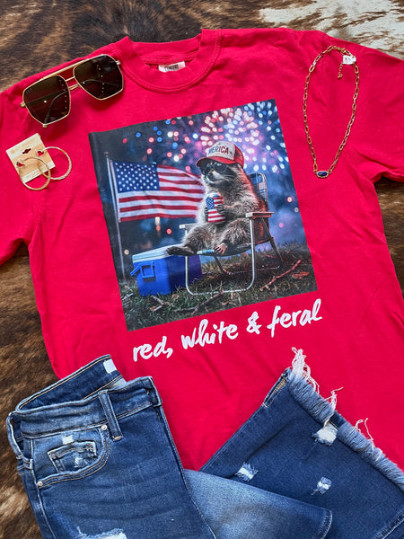 Red White & Feral Tee RTS