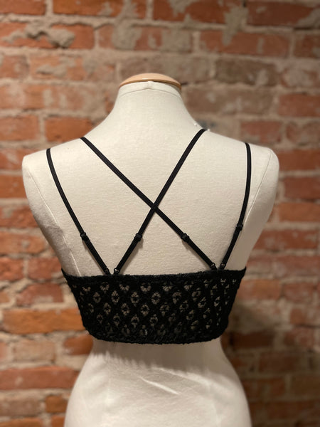 Black Crochet Lace Bralette FT0918