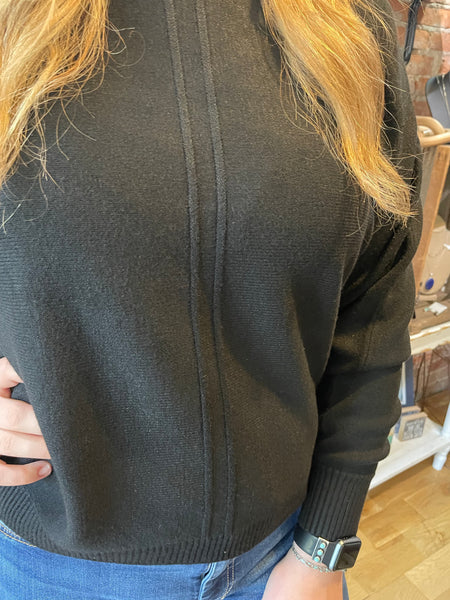 Black Viscose Front Seam Sweater TW-2616Y