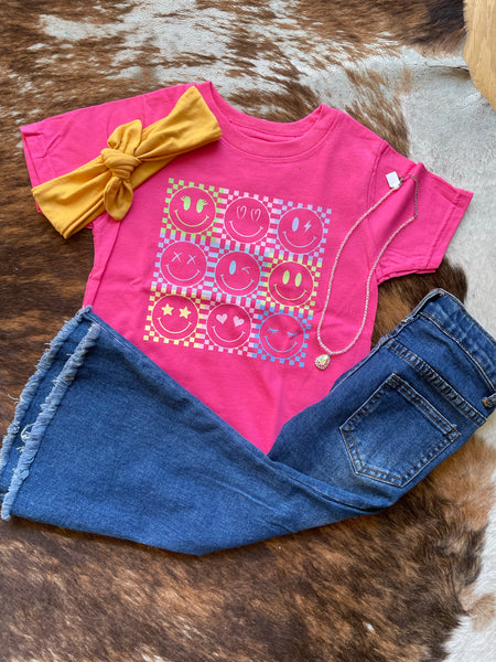 Kids Smiley Checkered Tee RTS