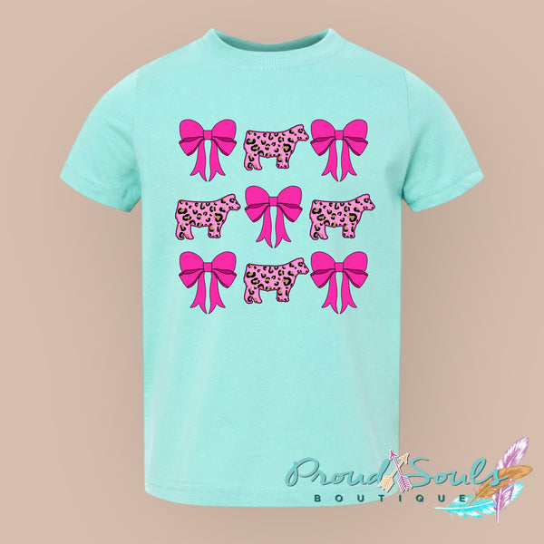 Leopard Steer Pink Bow PO