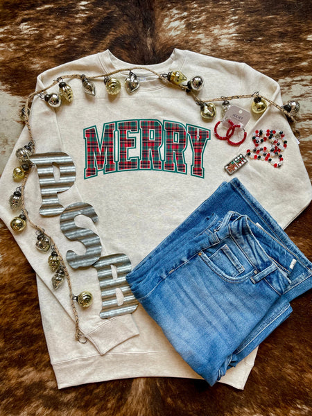 Merry Plaid Crewneck
