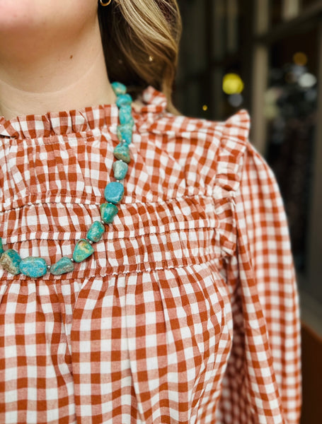 Rust Gingham Top HCT7276A