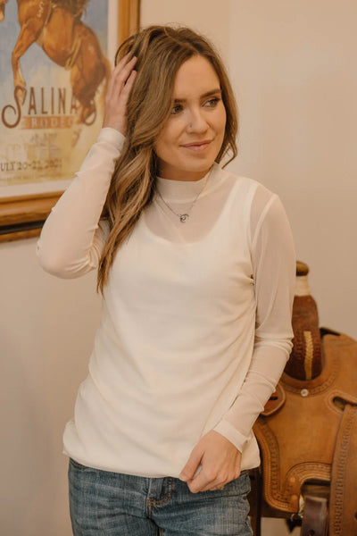 Meshed Out Ivory Top