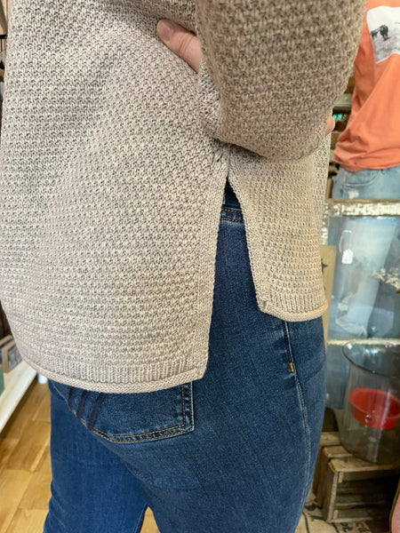 H Mocha Henley Basic Sweater TW-2326A