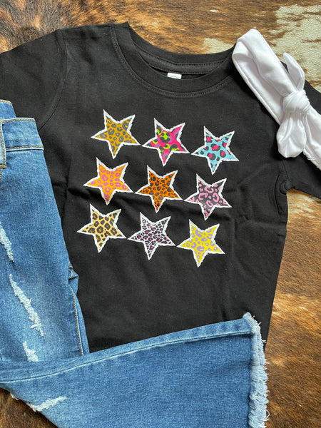 Kids Multi Leopard Star Tee RTS