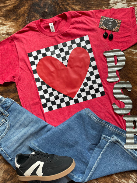 Checkered Heart Tee RTS