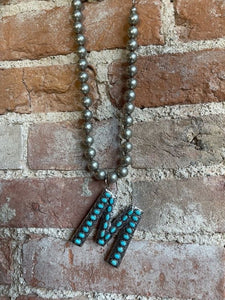 Large Turquoise Letter Necklace