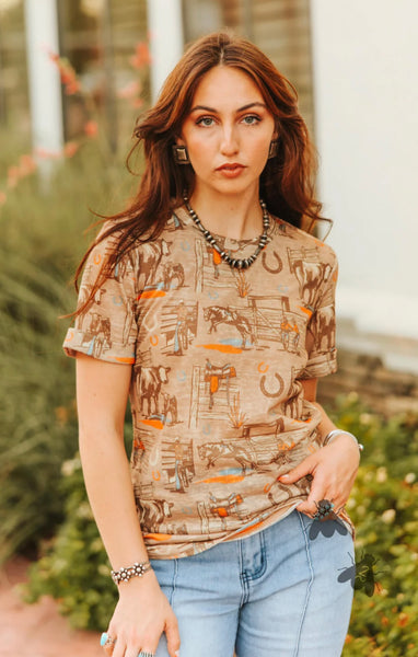 Sunset Ranch Tee Retro