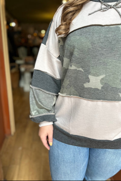 French Terry Camouflage Top HT7270A