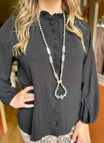 Black Woven Blouse HCT7200A