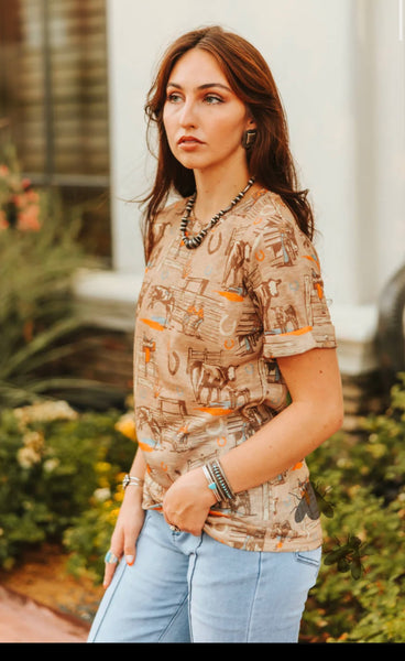 Sunset Ranch Tee Retro