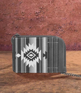 Wrangler Southwestern Art Mini Zip Card Case Black