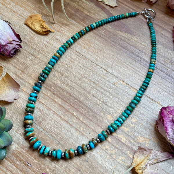 Sterling Silver Saucer Necklace – 19” – 5 mm Rondelle Beads