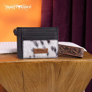 Trinity Ranch Hair-On Cowhide Collection Key Ring Card Case - Black