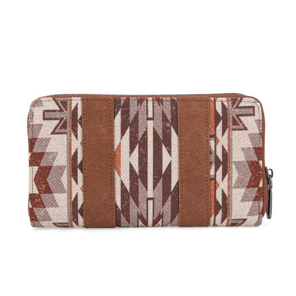 Wrangler Southwestern Art Print Wallet - BROWN