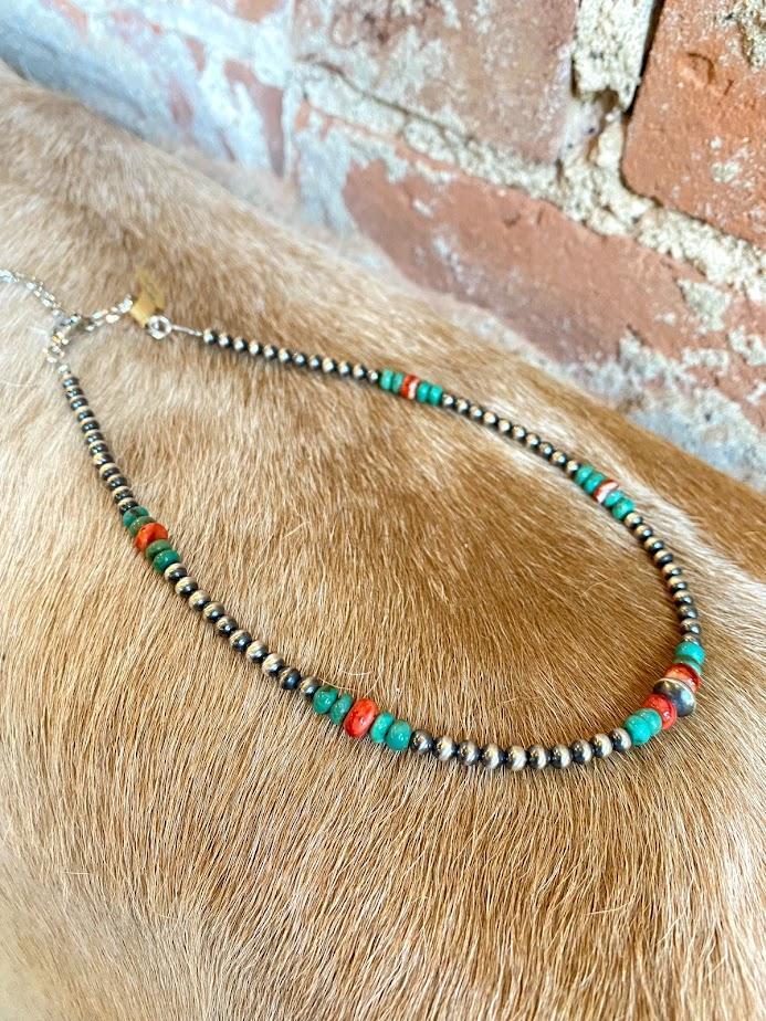 Pearl/Turquoise/Coral Necklace (M)