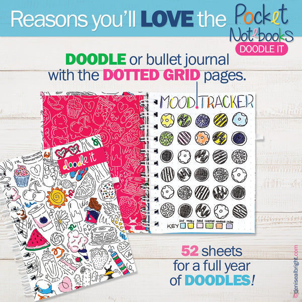 Mini Pocket Notebooks | List, Plan, Doodle | 2 Styles - Denise Albright® 