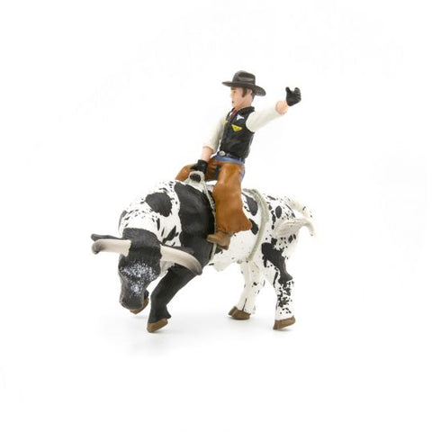Bucking Bull & Rider Black/White